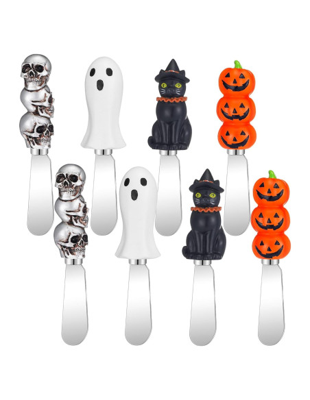 Set 8 Espátulas de Queso Halloween Lasnten - Acero Inoxidable
