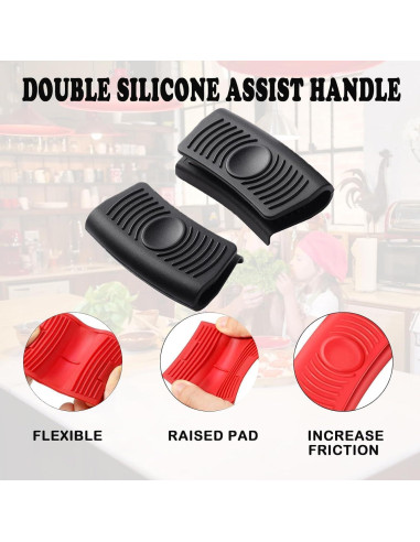 Juego de 4 Fundas de Silicona para Mangos de Sartenes Genérico