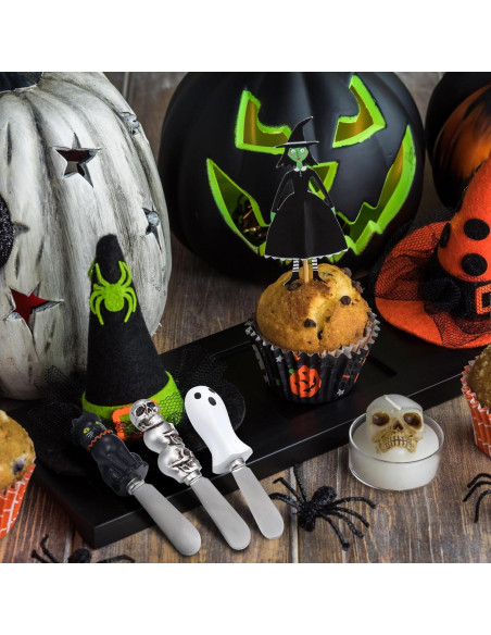 Set 8 Espátulas de Queso Halloween Lasnten - Acero Inoxidable
