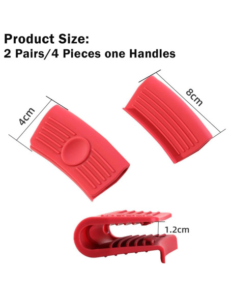 Juego de 4 Fundas de Silicona para Mangos de Sartenes Genérico