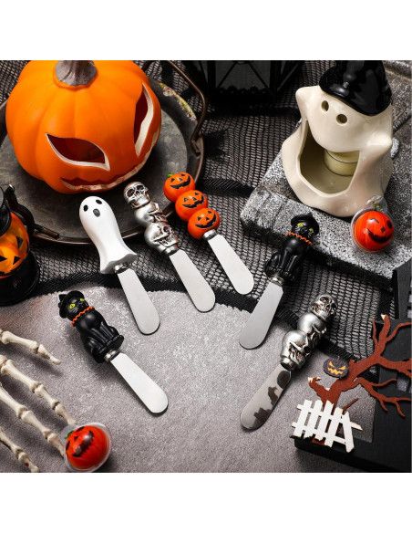 Set 8 Espátulas de Queso Halloween Lasnten - Acero Inoxidable