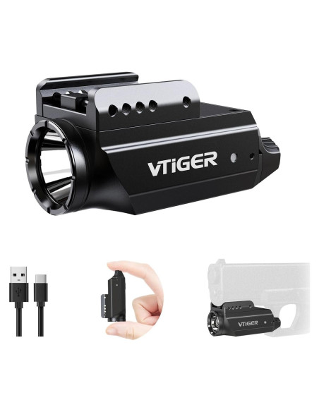 Linterna Táctica VTIGER PL1 1000 Lúmenes Recargable IPX6