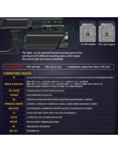 Linterna Táctica VTIGER PL1 1000 Lúmenes Recargable IPX6