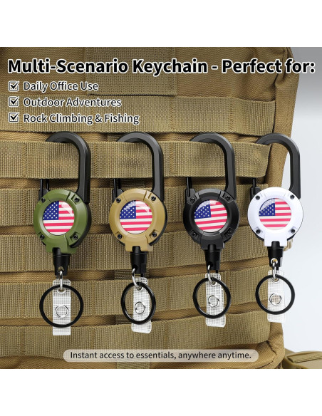 Llave Retráctil YueMiEcoUS 72 cm Cuerda Dyneema Negra