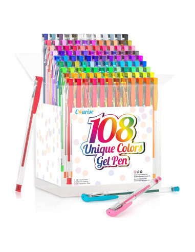 Set de bolígrafos de gel Courise 108 colores únicos 0.8-1.0mm