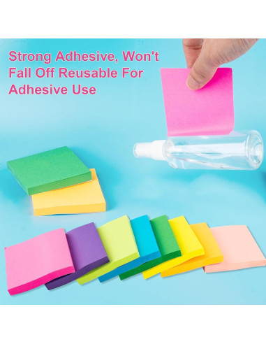 Notas Adhesivas AUYAARS 7.6x7.6 cm, 800 Hojas, 8 Colores