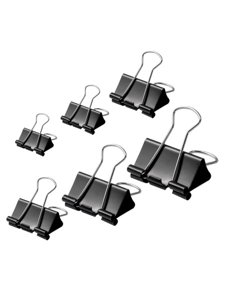 100 Clips de Carpeta Metal DAGONGREN 6 Tamaños Variados