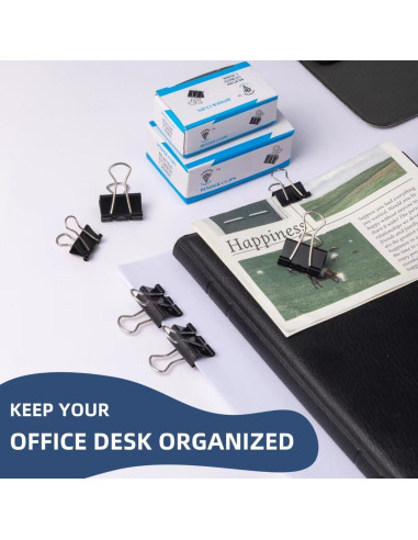 100 Clips de Carpeta Metal DAGONGREN 6 Tamaños Variados