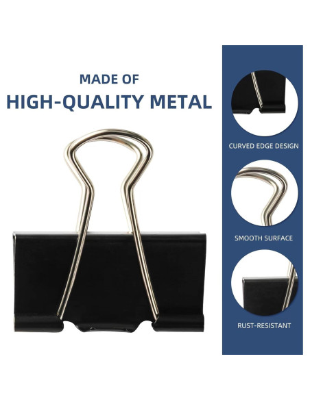 100 Clips de Carpeta Metal DAGONGREN 6 Tamaños Variados