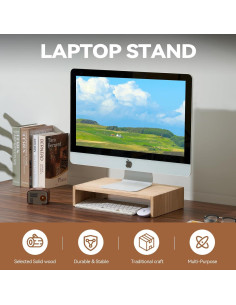 Soporte para Monitor de Madera KIRIGEN 39cm Natural 2