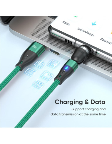 Cable de Carga Magnético 60W USB-C y Micro USB - 4 Piezas
