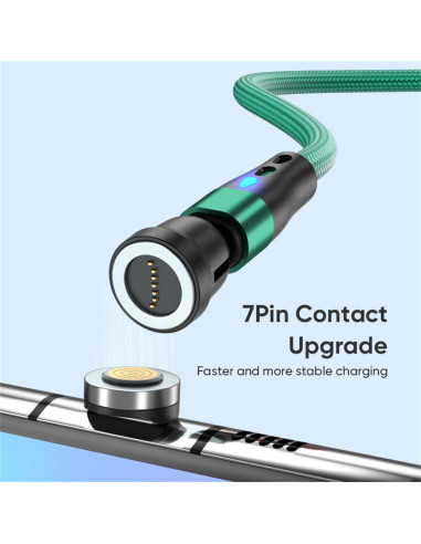 Cable de Carga Magnético 60W USB-C y Micro USB - 4 Piezas