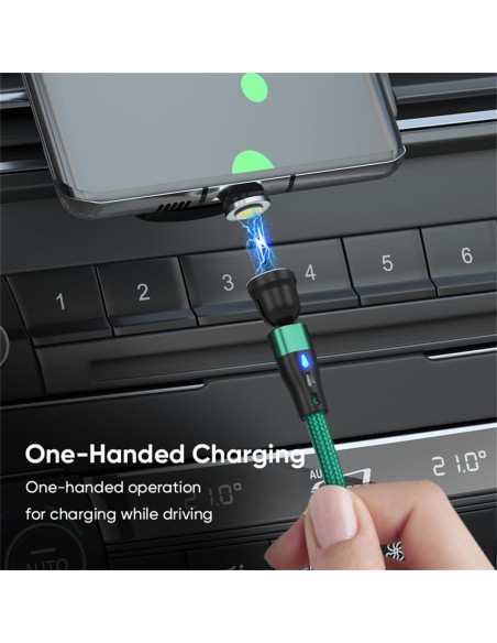 Cable de Carga Magnético 60W USB-C y Micro USB - 4 Piezas