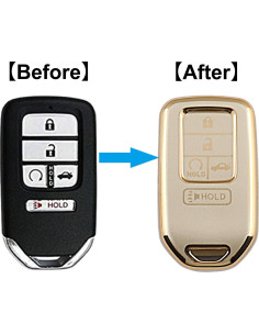 Cubierta de llavero Honda YUBOMT Dorado para Accord Civic 2
