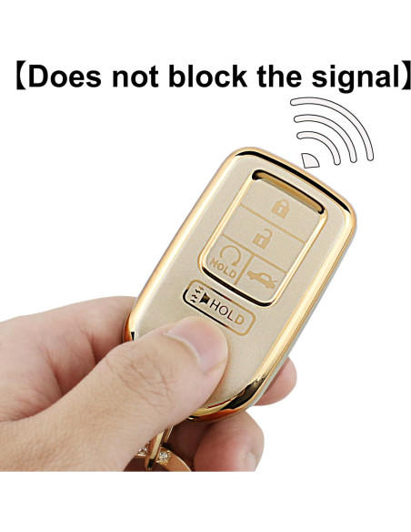 Cubierta de llavero Honda YUBOMT Dorado para Accord Civic