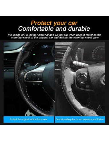 Funda de Volante de Coche Mandark 3PCS Antideslizante 38cm