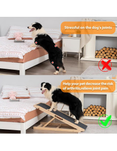Rampa para Perros RUSHANPEACE Ajustable Plegable 95 kg Madera 2