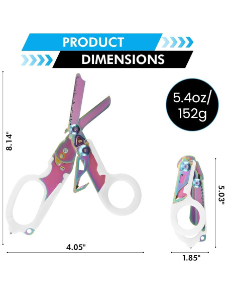 Tijeras de Trauma 6 en 1 JUNWUXY Acero Inoxidable Multifuncionales
