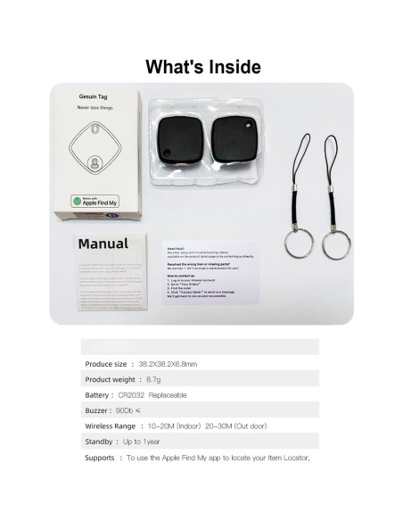 Rastreador Bluetooth Gesuian S1 - Localizador de Llaves y Equipaje