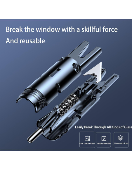 Martillo de Escape 2 en 1 EJYARC LP-Car 001 Negro