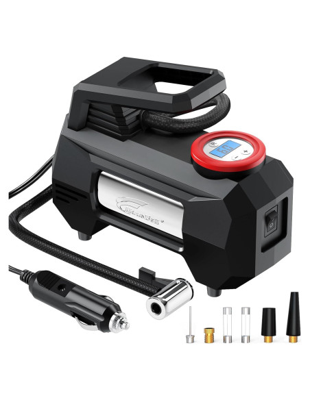 Compresor de Aire Portátil HAUSBELL 150 PSI 120W con Manómetro