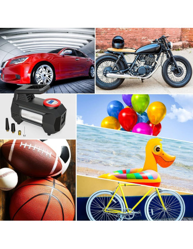 Compresor de Aire Portátil HAUSBELL 150 PSI 120W con Manómetro