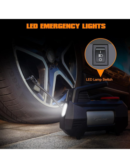 Compresor de Aire Portátil HAUSBELL 150 PSI 120W con Manómetro