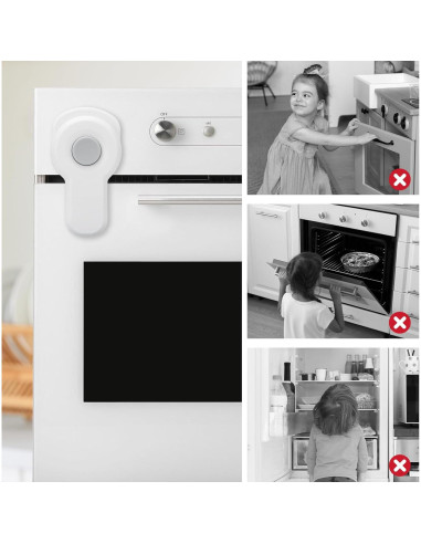 Cerradura de Seguridad para Horno Zentiky - 3 Piezas Blanca
