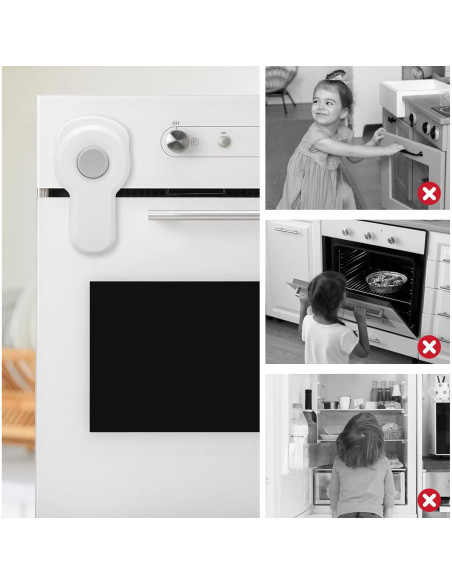 Cerradura de Seguridad para Horno Zentiky - 3 Piezas Blanca