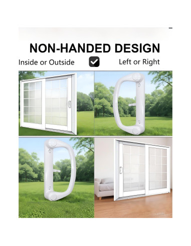 Juego de Manijas de Puerta Corredera Ruigrit con Cerradura Blanca