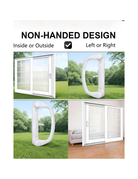 Juego de Manijas de Puerta Corredera Ruigrit con Cerradura Blanca