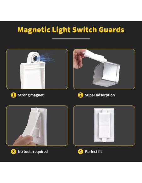 Cubierta de Interruptor de Luz Magnética PSZEZNZ - Blanco
