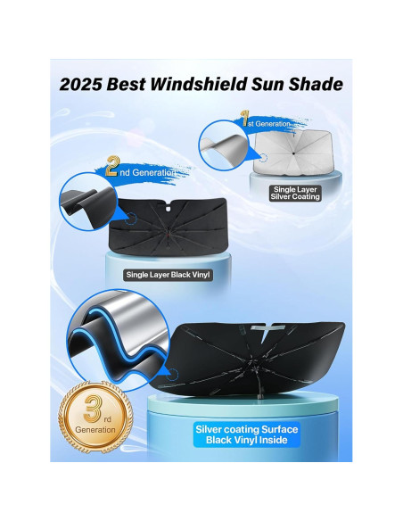 Sombrilla para Parabrisas TrySpace Mediana 142cm Plateada UV