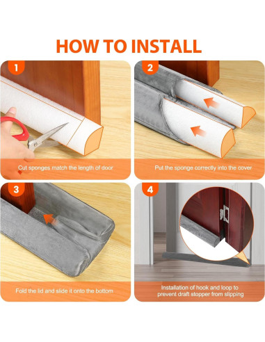 Bloqueador de Corrientes de Aire GDHOMM 76-91 cm Gris