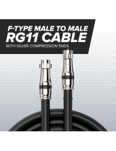 Cable Coaxial EL CIMPLE CO 7.5m RG11 Doble Blindaje Negro 2