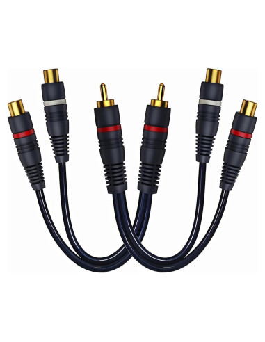 Divisor RCA 1 Macho a 2 Hembras CNHIDEE 0.2M Azul