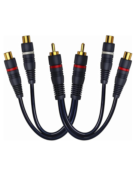 Divisor RCA 1 Macho a 2 Hembras CNHIDEE 0.2M Azul