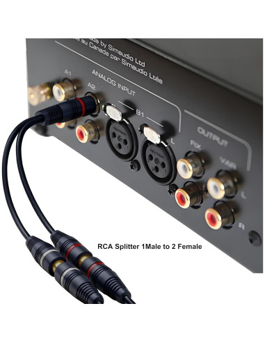 Divisor RCA 1 Macho a 2 Hembras CNHIDEE 0.2M Azul