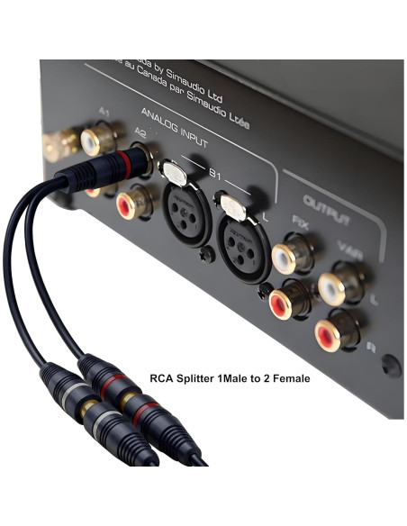 Divisor RCA 1 Macho a 2 Hembras CNHIDEE 0.2M Azul