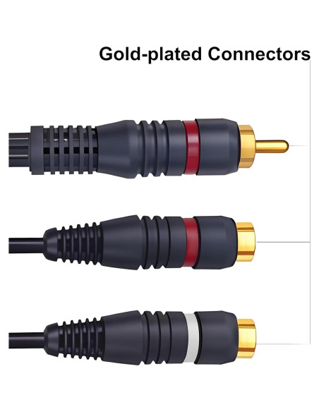 Divisor RCA 1 Macho a 2 Hembras CNHIDEE 0.2M Azul