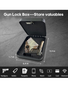 Caja Fuerte Portátil YIYITOOLS para Pistolas con Cerradura 2