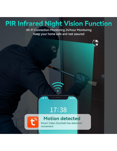 Cámara Timbre Video Inalámbrica HAPYTHDA 1080P HD WiFi