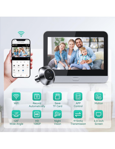 Cámara Timbre Video Inalámbrica HAPYTHDA 1080P HD WiFi