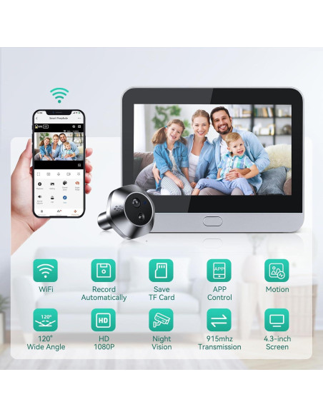 Cámara Timbre Video Inalámbrica HAPYTHDA 1080P HD WiFi