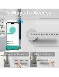 Cerradura de Puerta Inteligente HEIXOS S01 Teclado Plata 3 en 1 2