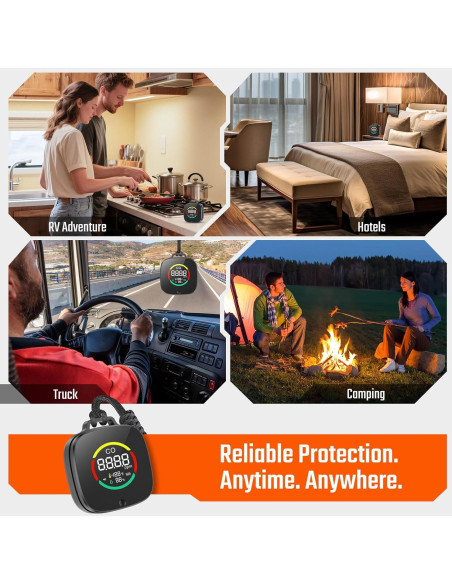 Detector de Monóxido de Carbono Portátil Veevvio HB-04 3 en 1