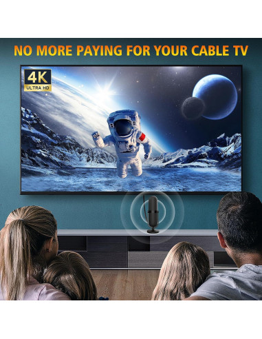 Antena Digital HDTVVT 2025 Interior 360 25 pies 4K