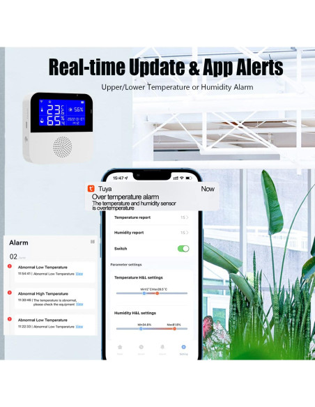 Termómetro Higrómetro WiFi Gaoducash SNT958W con Sonda