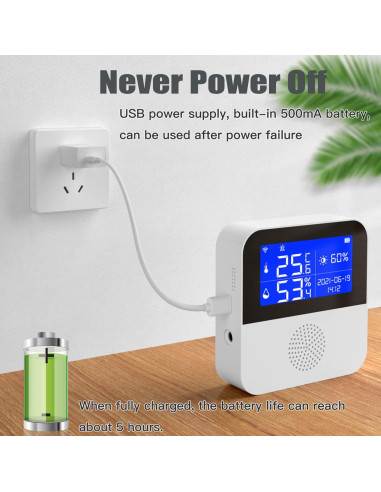 Termómetro Higrómetro WiFi Gaoducash SNT958W con Sonda