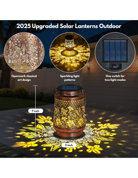 Lámpara Solar de Jardín Siruitong Colibrí Impermeable 18.5cm